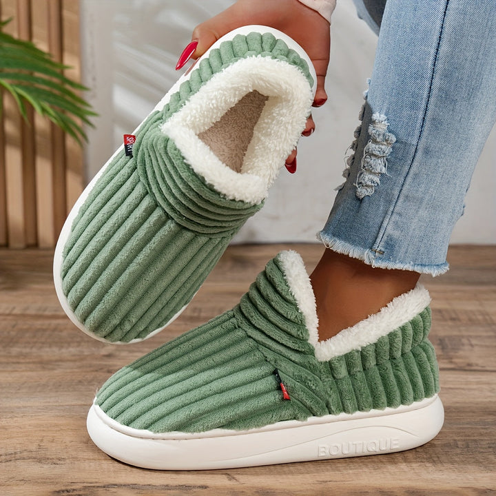 Denise | Ribbed Slip-On Winter Slippers