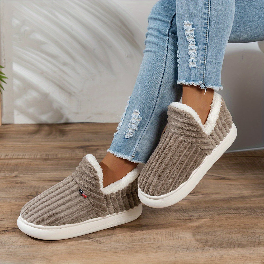 Denise | Ribbed Slip-On Winter Slippers
