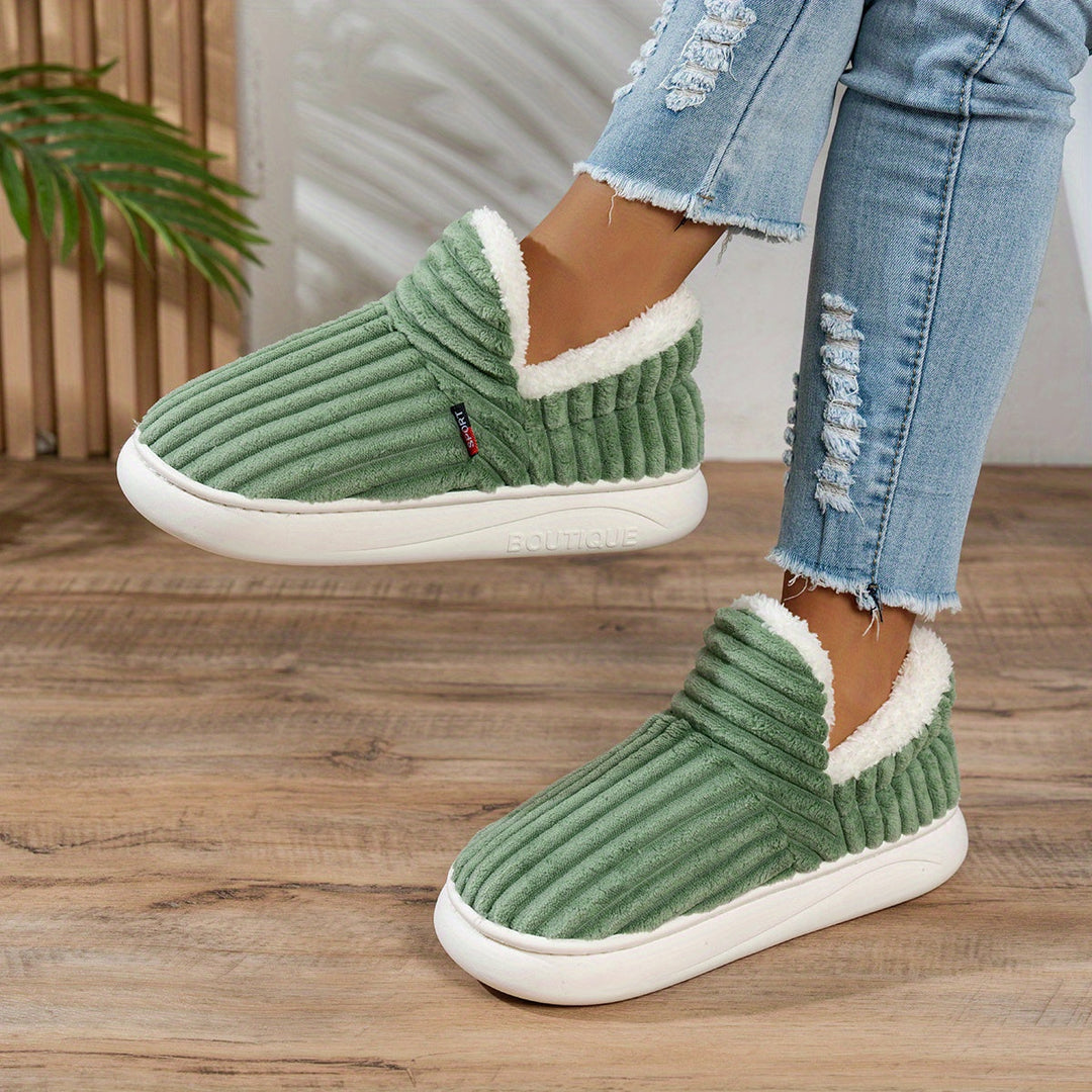 Denise | Ribbed Slip-On Winter Slippers