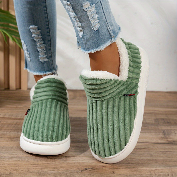 Denise | Ribbed Slip-On Winter Slippers