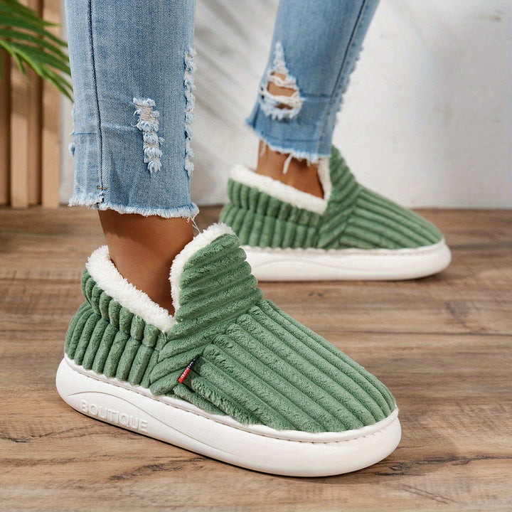 Denise | Ribbed Slip-On Winter Slippers