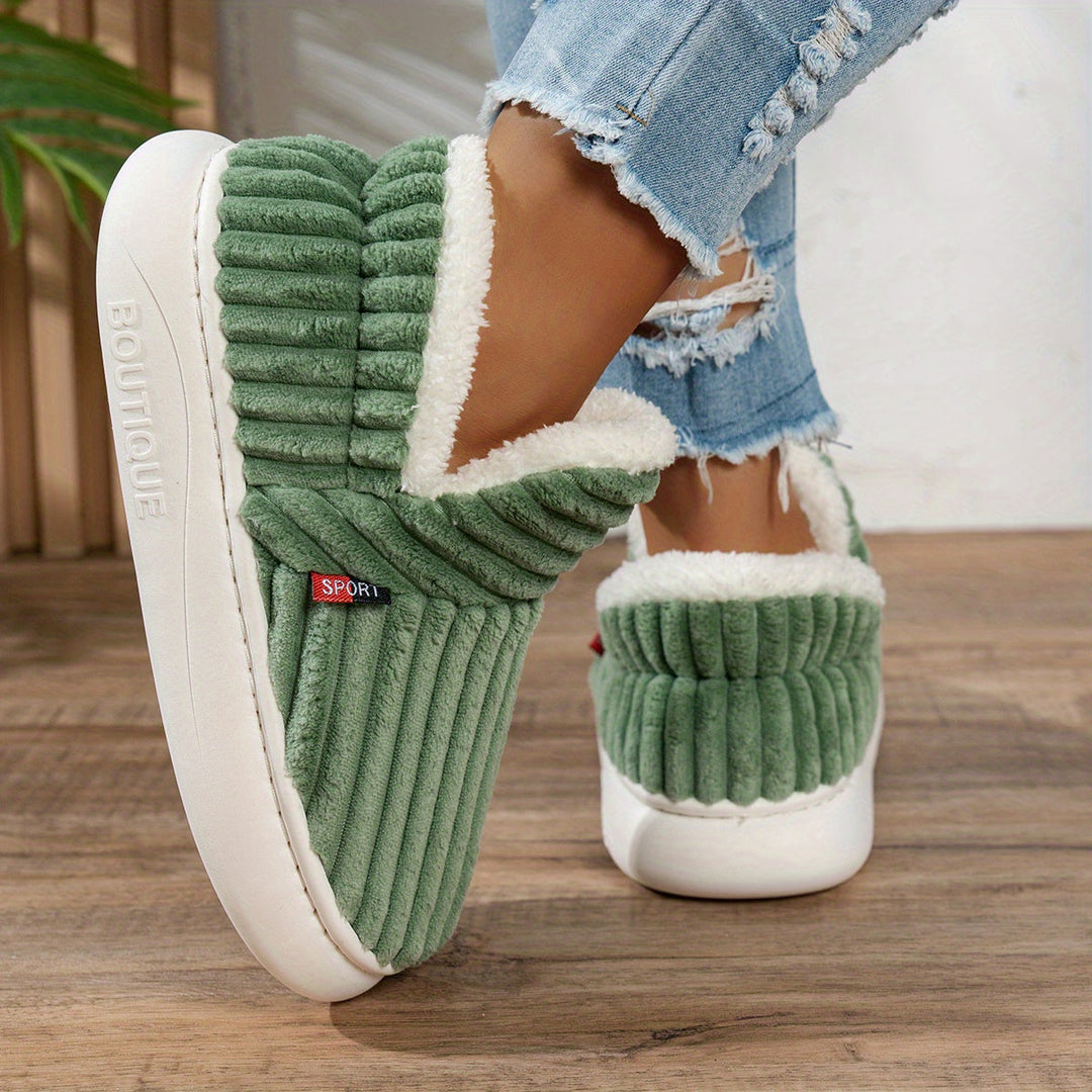 Denise | Ribbed Slip-On Winter Slippers