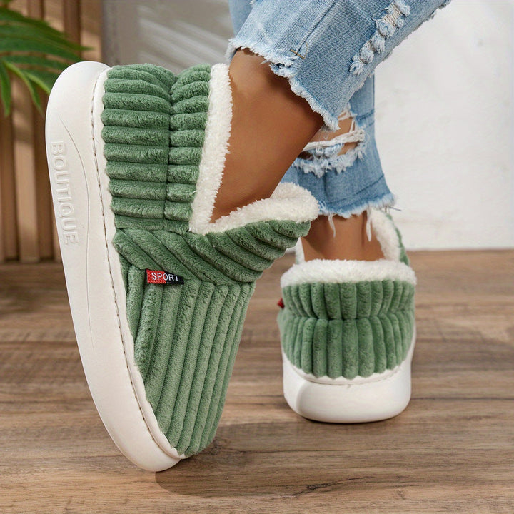 Denise | Ribbed Slip-On Winter Slippers