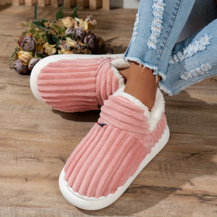 Denise | Ribbed Slip-On Winter Slippers