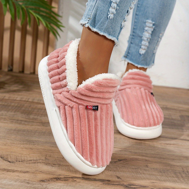 Denise | Ribbed Slip-On Winter Slippers