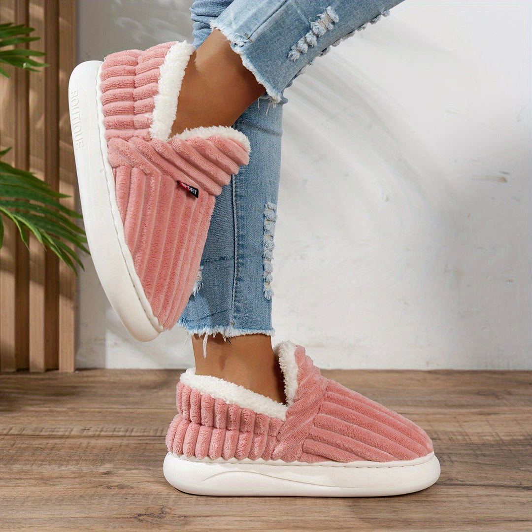 Denise | Ribbed Slip-On Winter Slippers