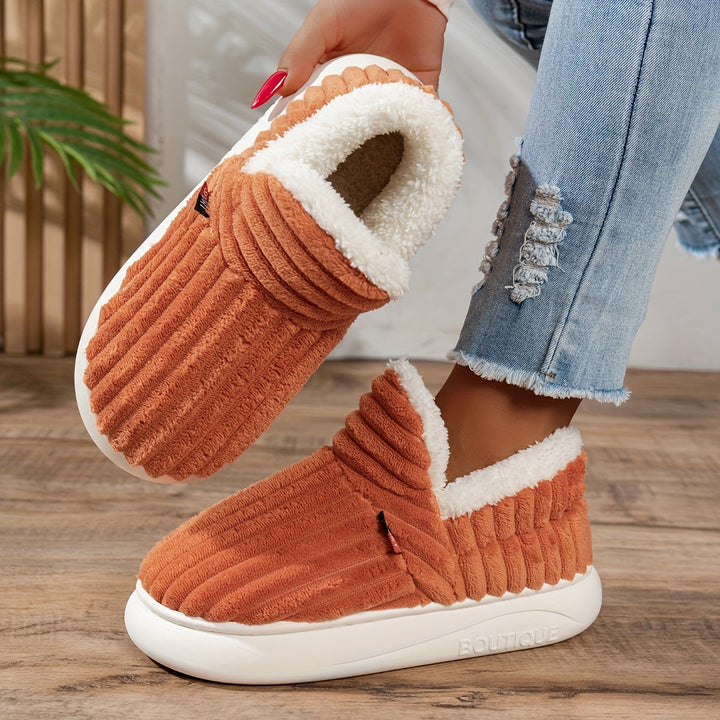 Denise | Ribbed Slip-On Winter Slippers