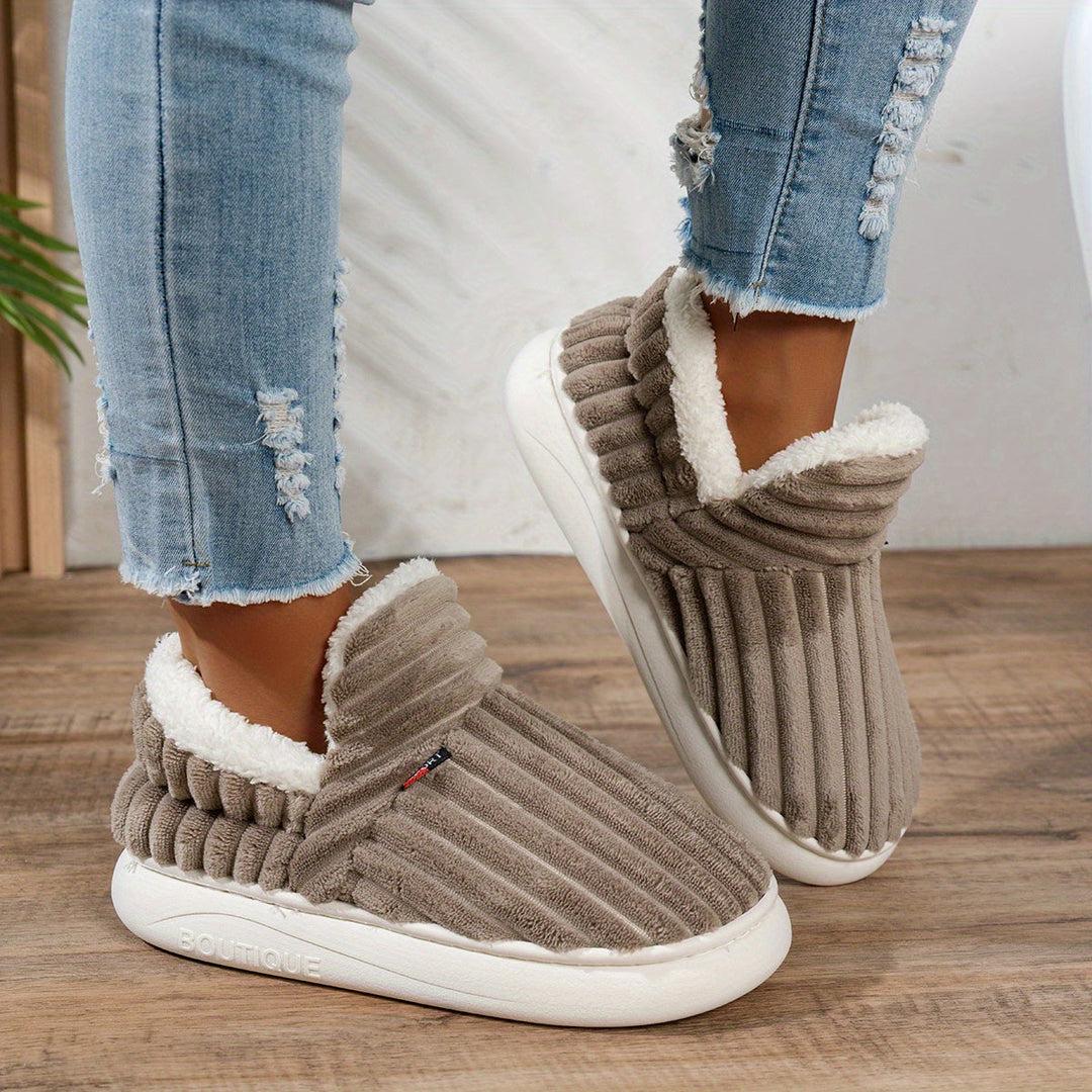 Denise | Ribbed Slip-On Winter Slippers