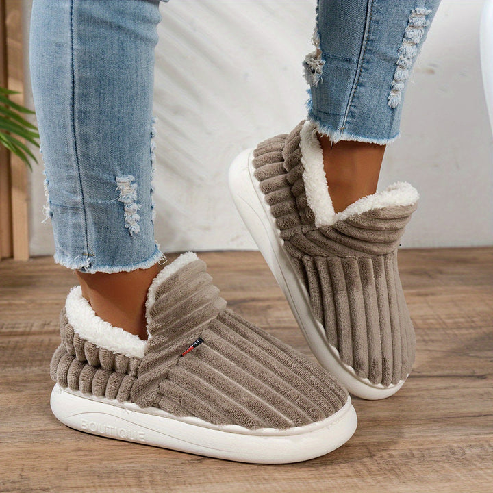 Denise | Ribbed Slip-On Winter Slippers