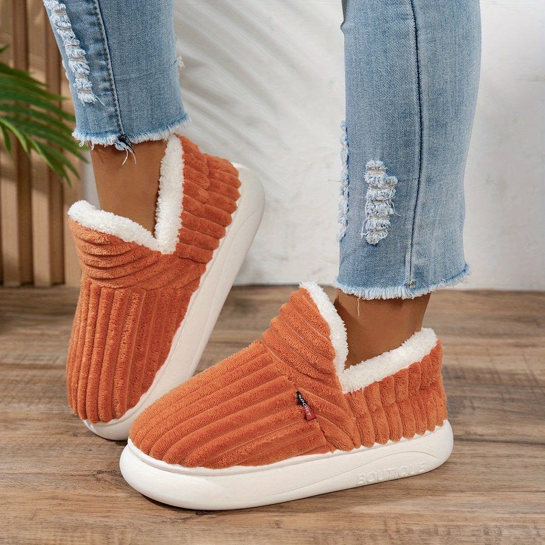 Denise | Ribbed Slip-On Winter Slippers