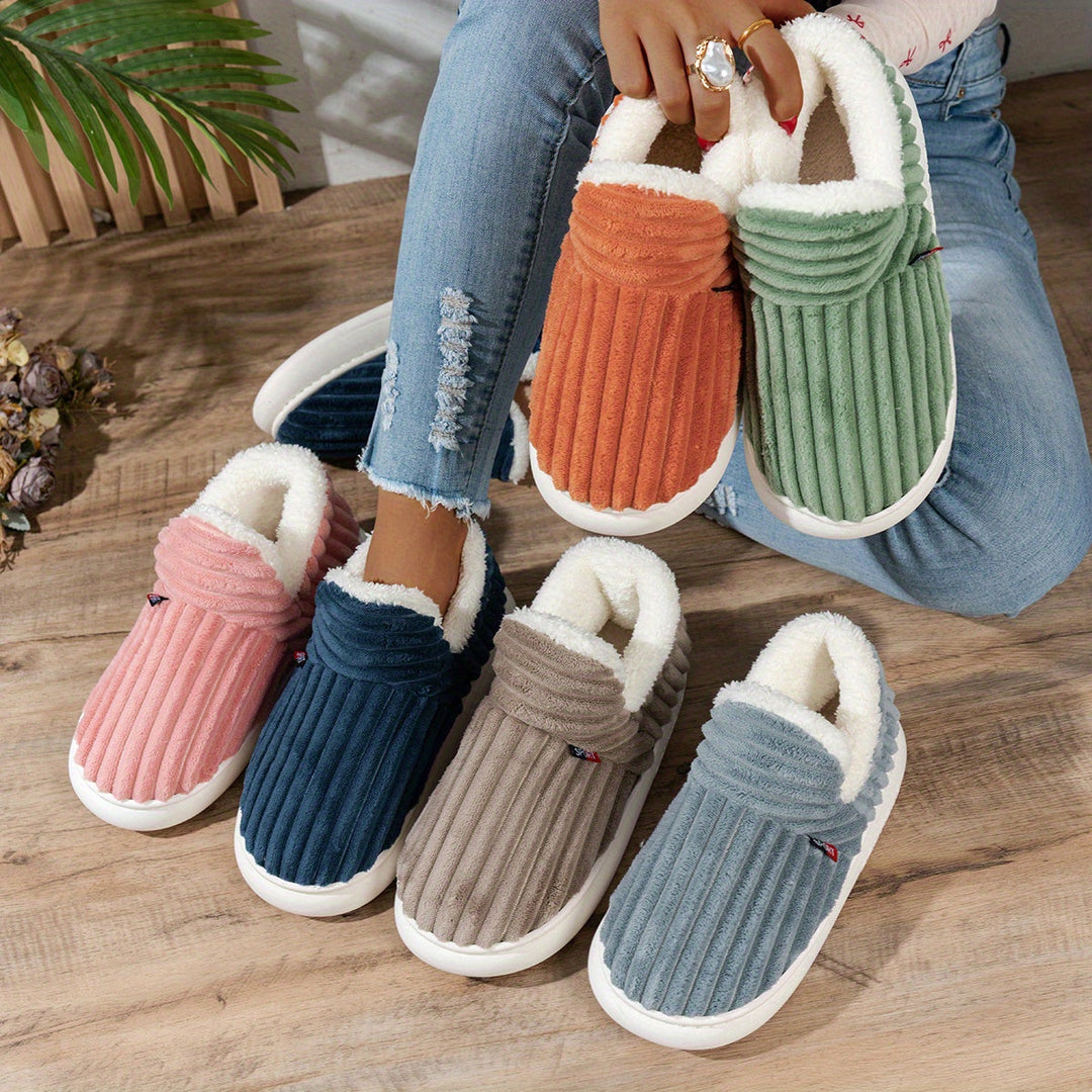 Denise | Ribbed Slip-On Winter Slippers