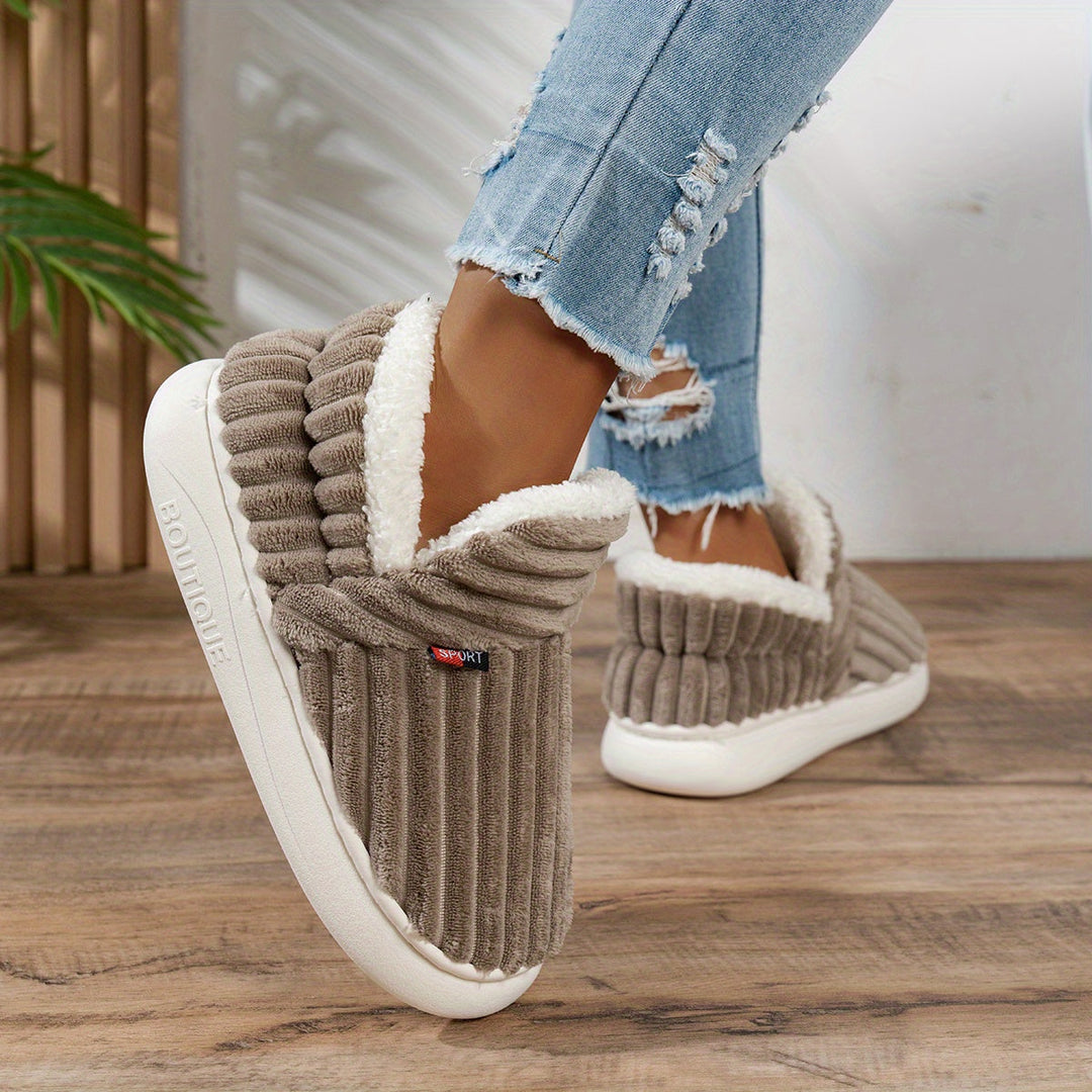 Denise | Ribbed Slip-On Winter Slippers