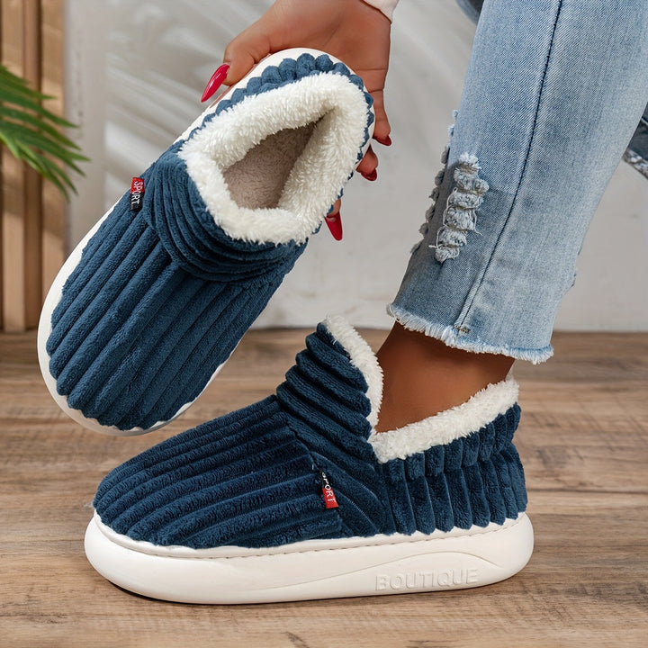 Denise | Ribbed Slip-On Winter Slippers