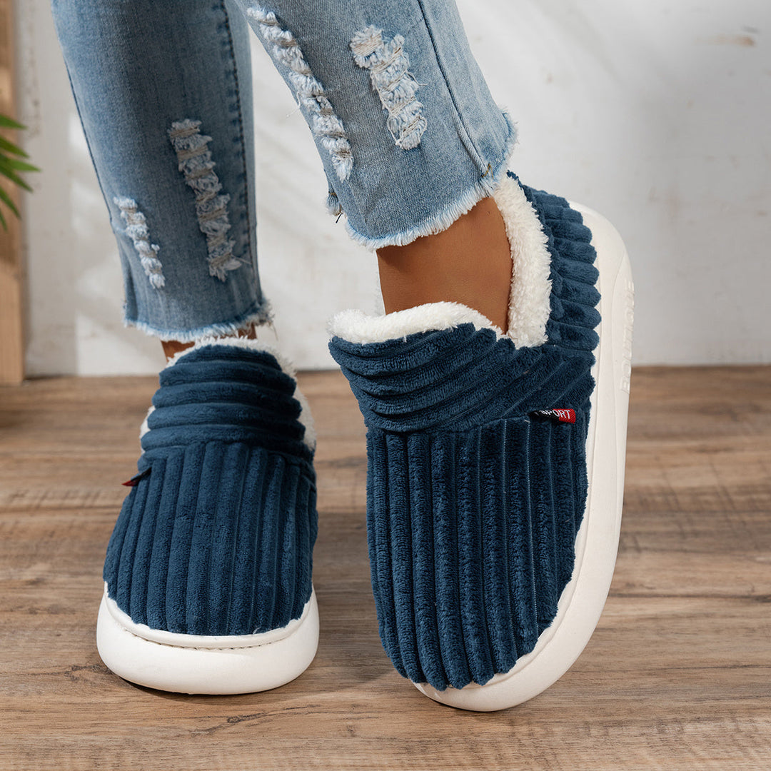 Denise | Ribbed Slip-On Winter Slippers