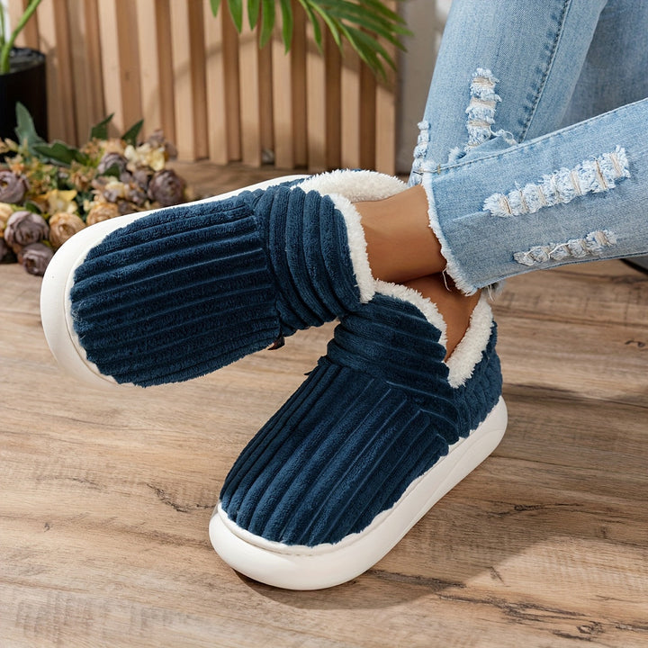 Denise | Ribbed Slip-On Winter Slippers