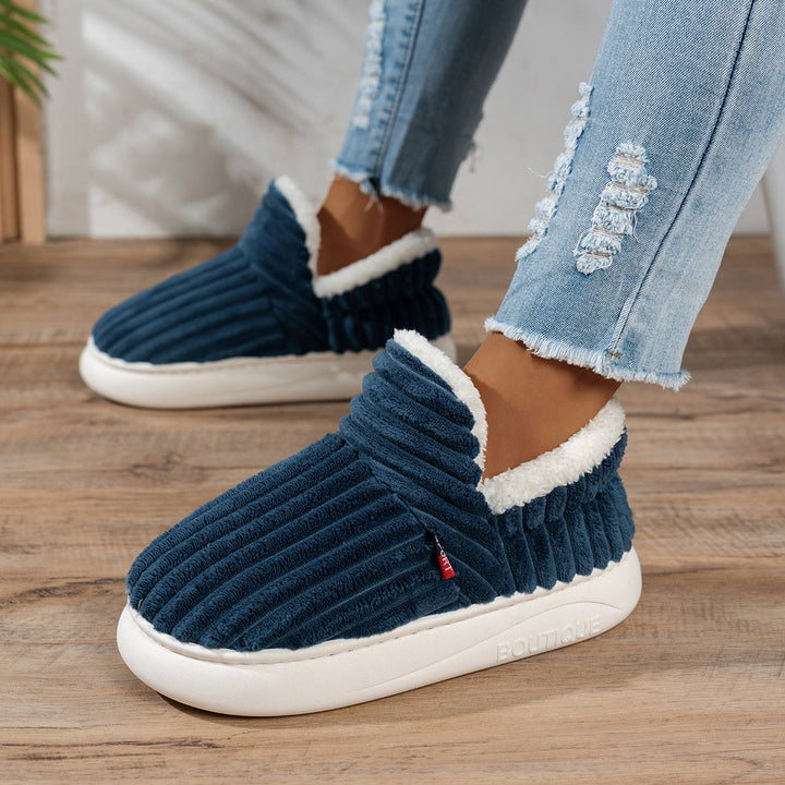 Denise | Ribbed Slip-On Winter Slippers