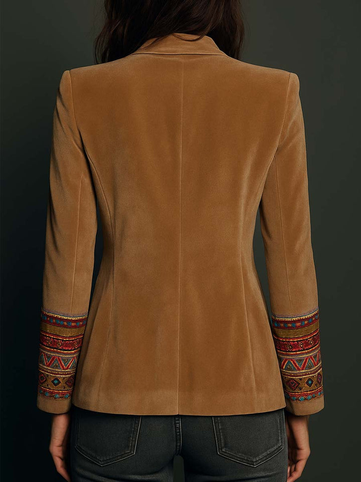 Diane | Bohemian Embroidered Shawl Collar Blazer