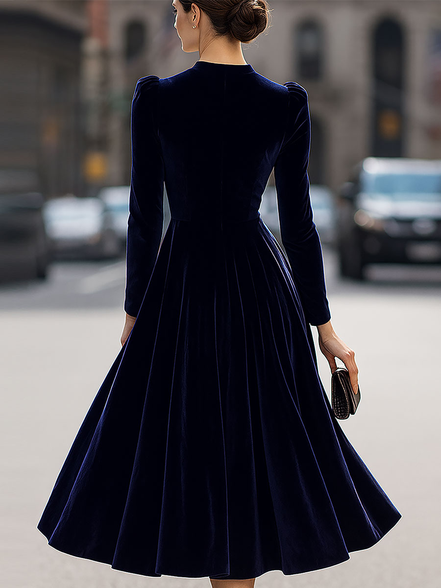 Diane | Classic Plush Winter Wedding Guest Midi Dress