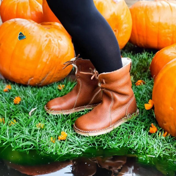 Diane | Polished Shearling-Lined Lace-Up Winter Boots