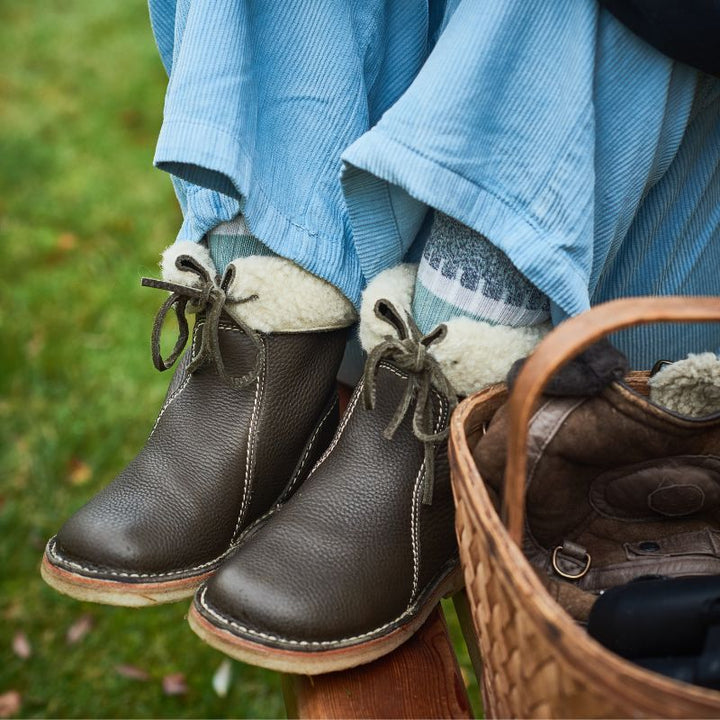 Diane | Polished Shearling-Lined Lace-Up Winter Boots