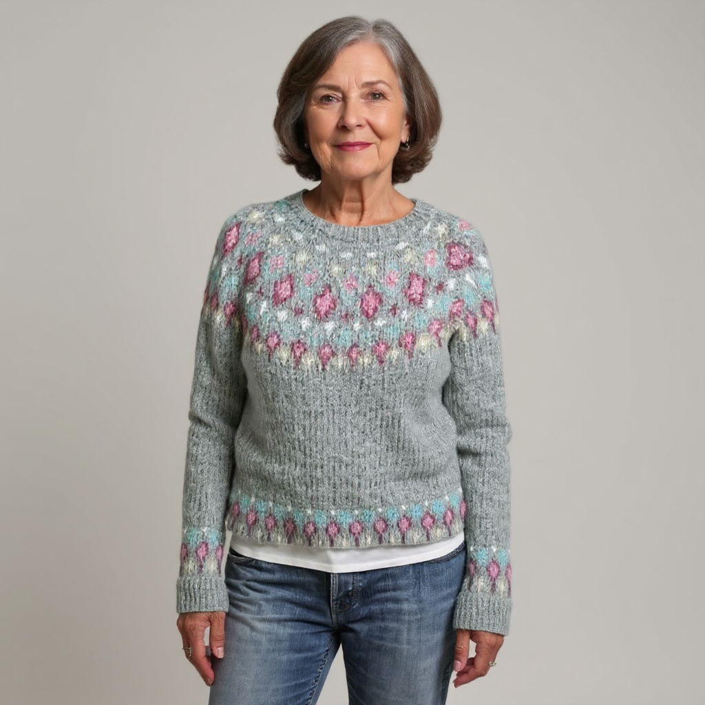 Diane | Vintage Fair Isle Crewneck Knit Sweater