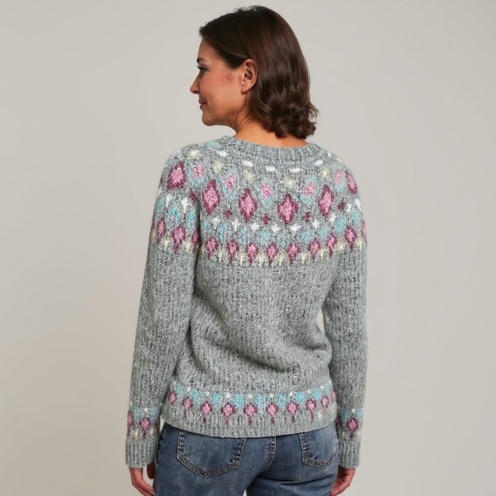 Diane | Vintage Fair Isle Crewneck Knit Sweater
