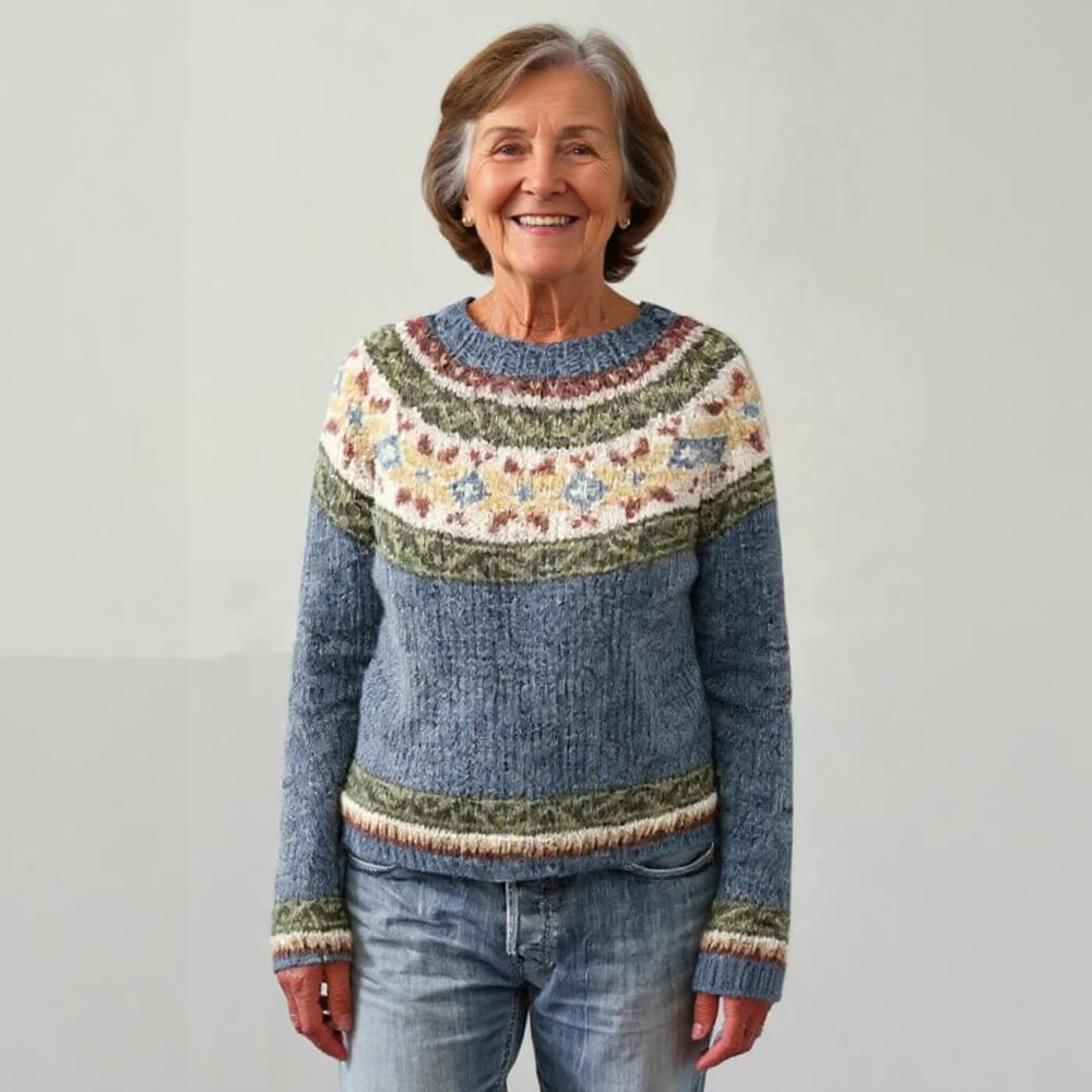 Donna | Stylish Fair Isle Crewneck Knit Sweater