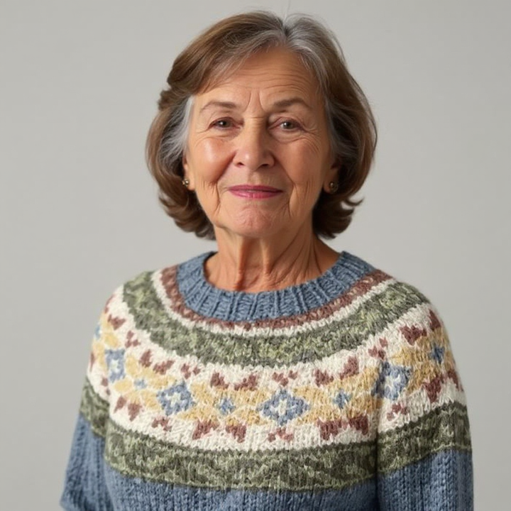 Donna | Stylish Fair Isle Crewneck Knit Sweater