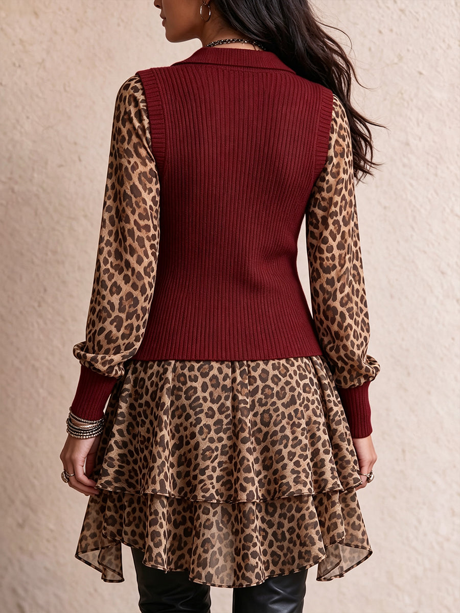 Dorothy | Refined Ribbed Leopard Print Sweater Vest