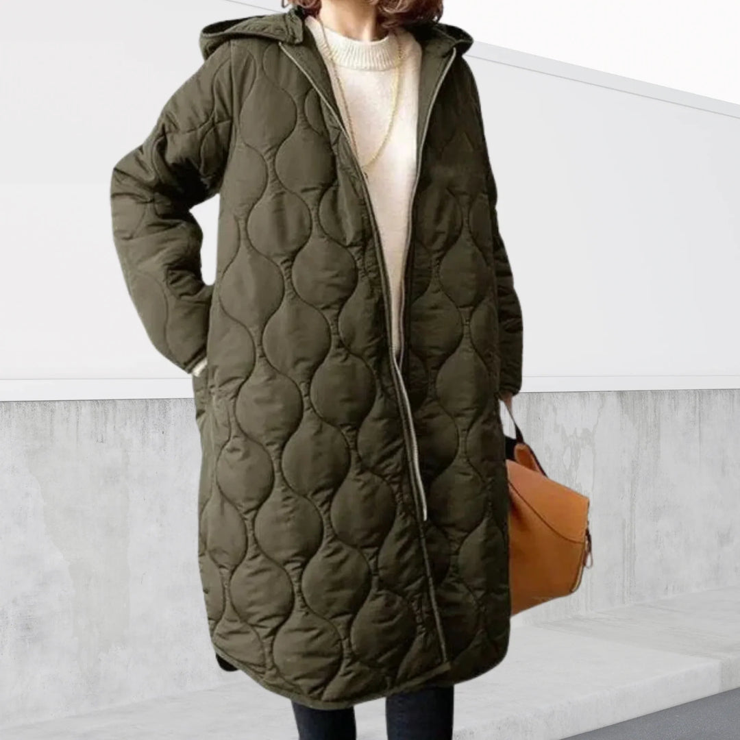 Dorothy | Sophisticated Quilted Hooded Longline Winter Coat
