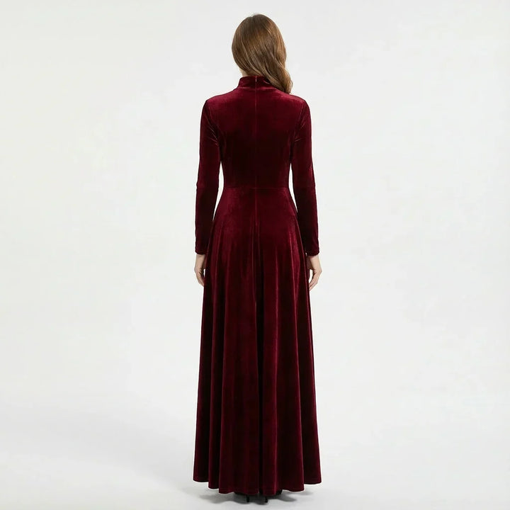 Elizabeth | Relaxed High Neck Velvet Maxi Christmas Dress