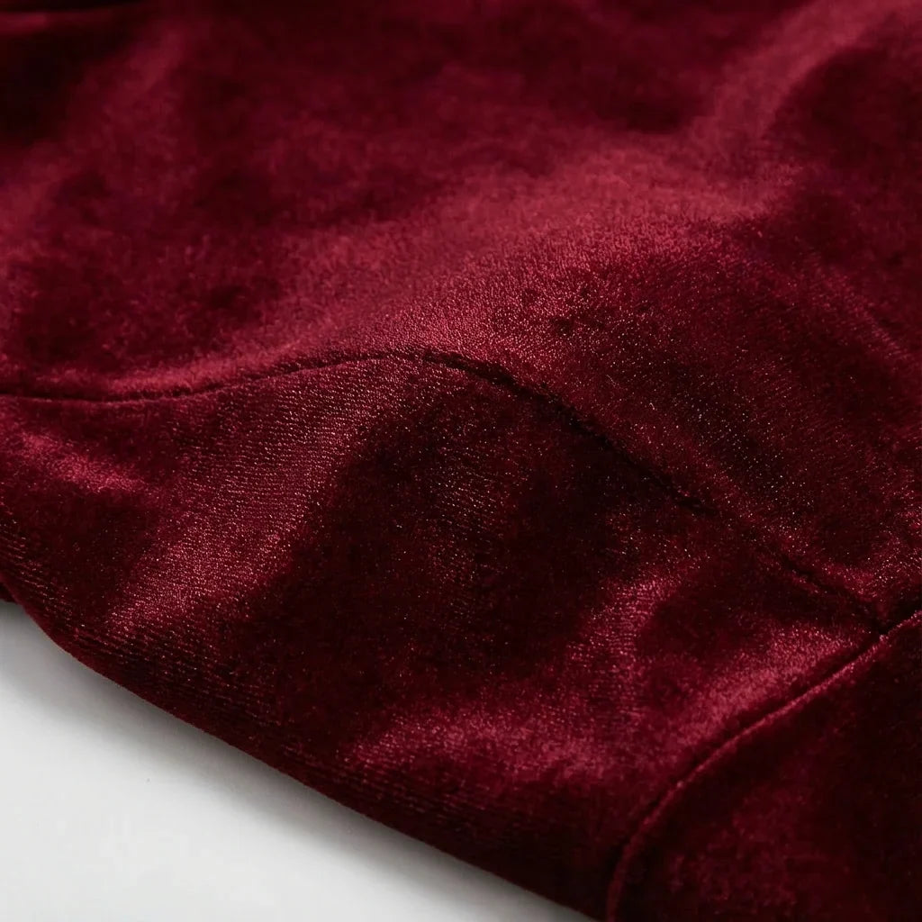 Elizabeth | Relaxed High Neck Velvet Maxi Christmas Dress
