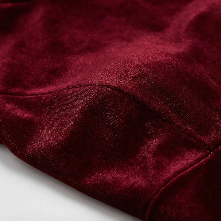 Elizabeth | Relaxed High Neck Velvet Maxi Christmas Dress