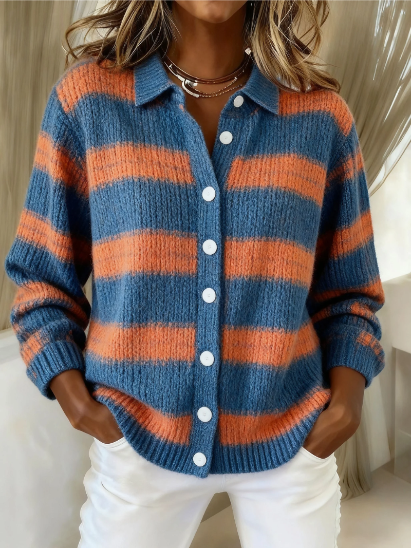 Elizabeth | Timeless Collared Plaid Button-Up Cardigan