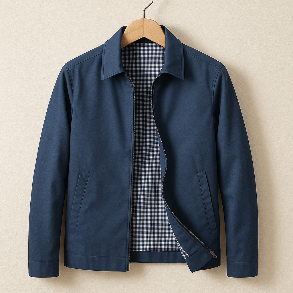 Emil | Stilfuld Harrington Bomber Jakke med Ternet Foer