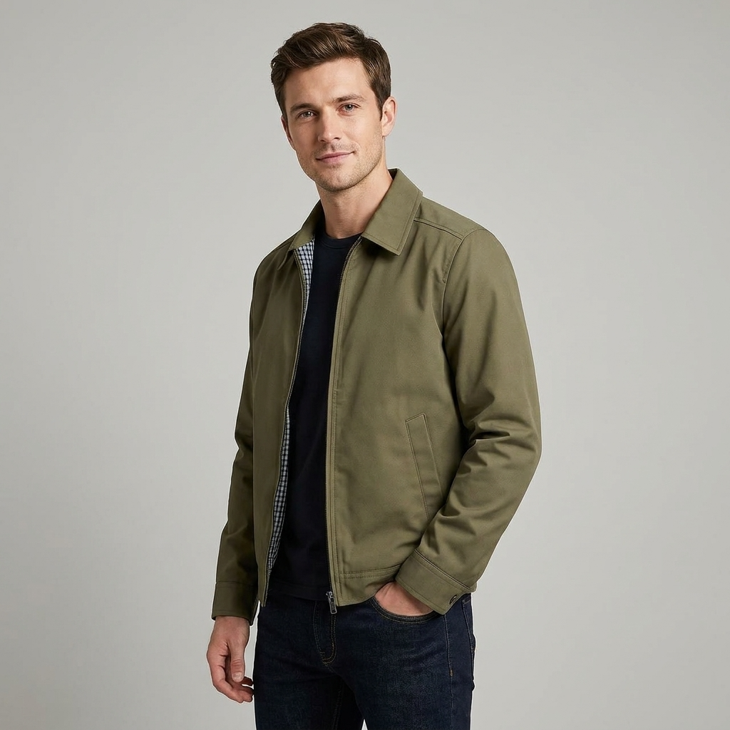 Emil | Stilfuld Harrington Bomber Jakke med Ternet Foer