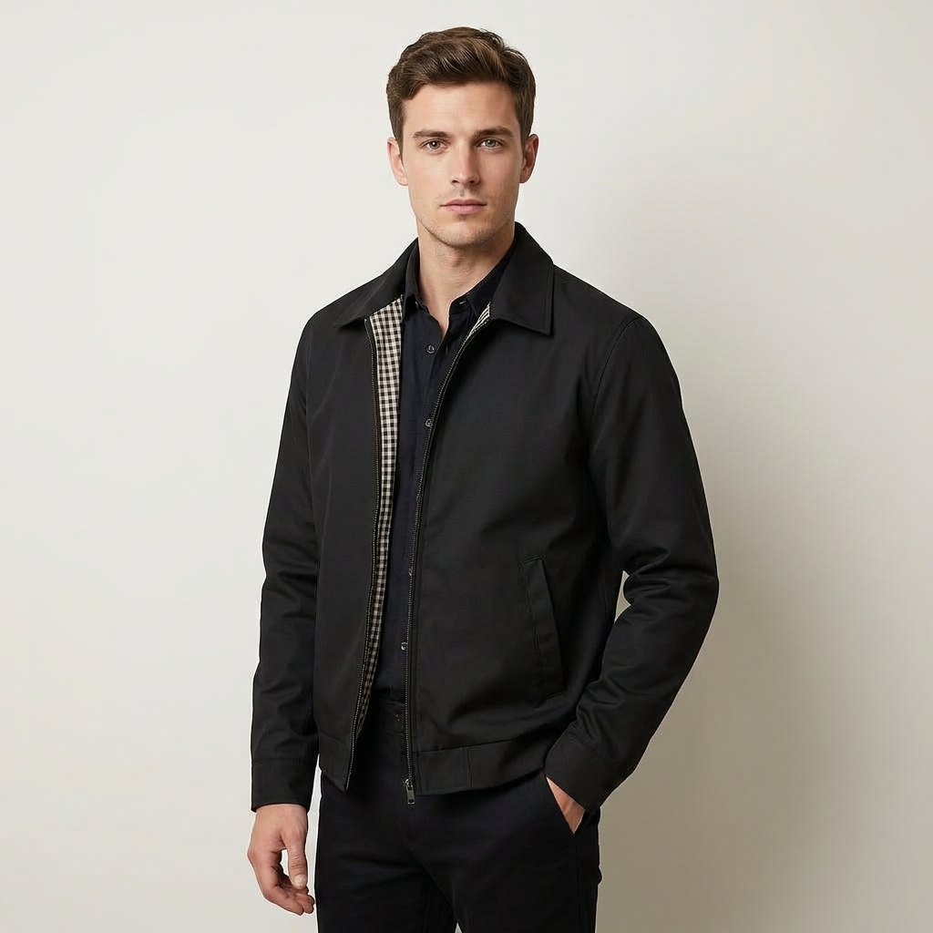Emil | Stilfuld Harrington Bomber Jakke med Ternet Foer