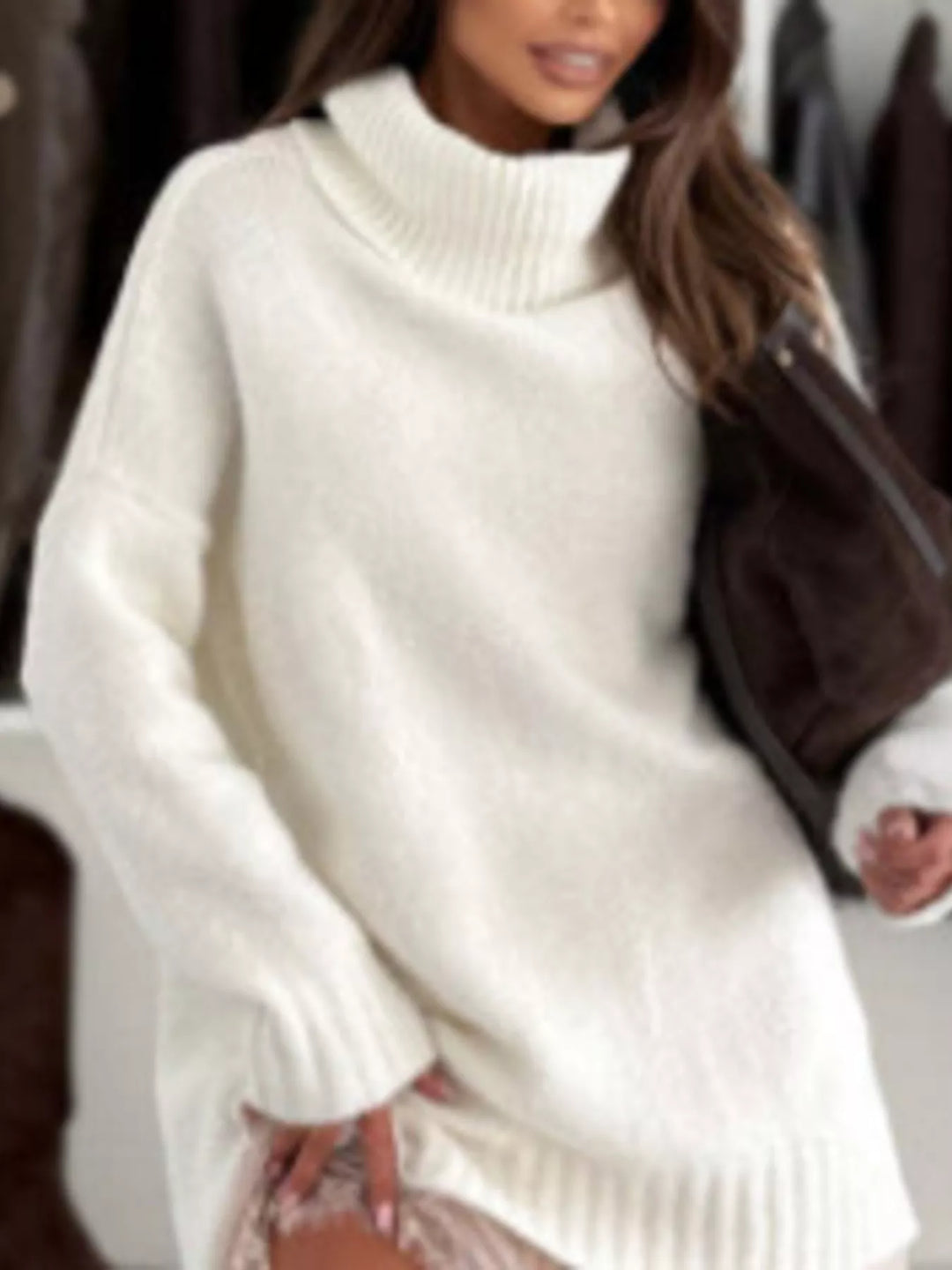 Emily | Classic Oversized Long Sleeve Turtleneck Sweater