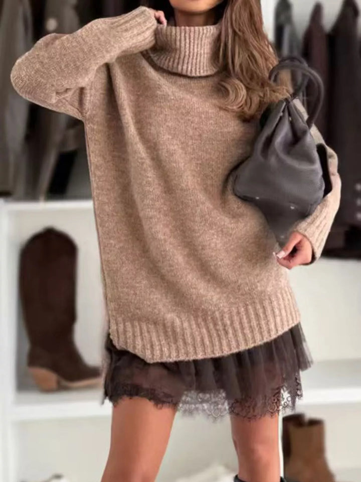 Emily | Classic Oversized Long Sleeve Turtleneck Sweater