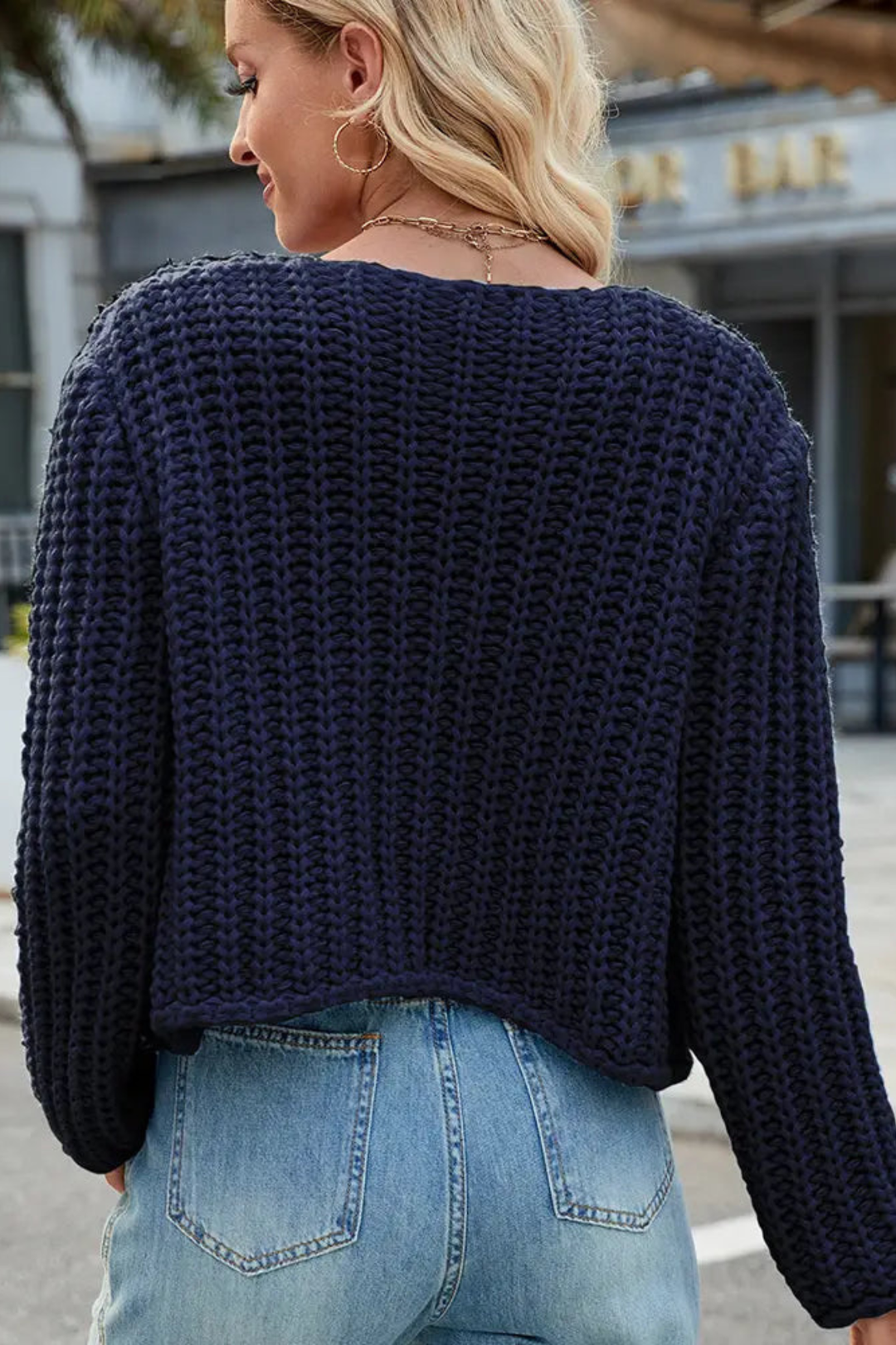 Emily | Polished V-Neck Knit Sweater Cardigan with Pockets