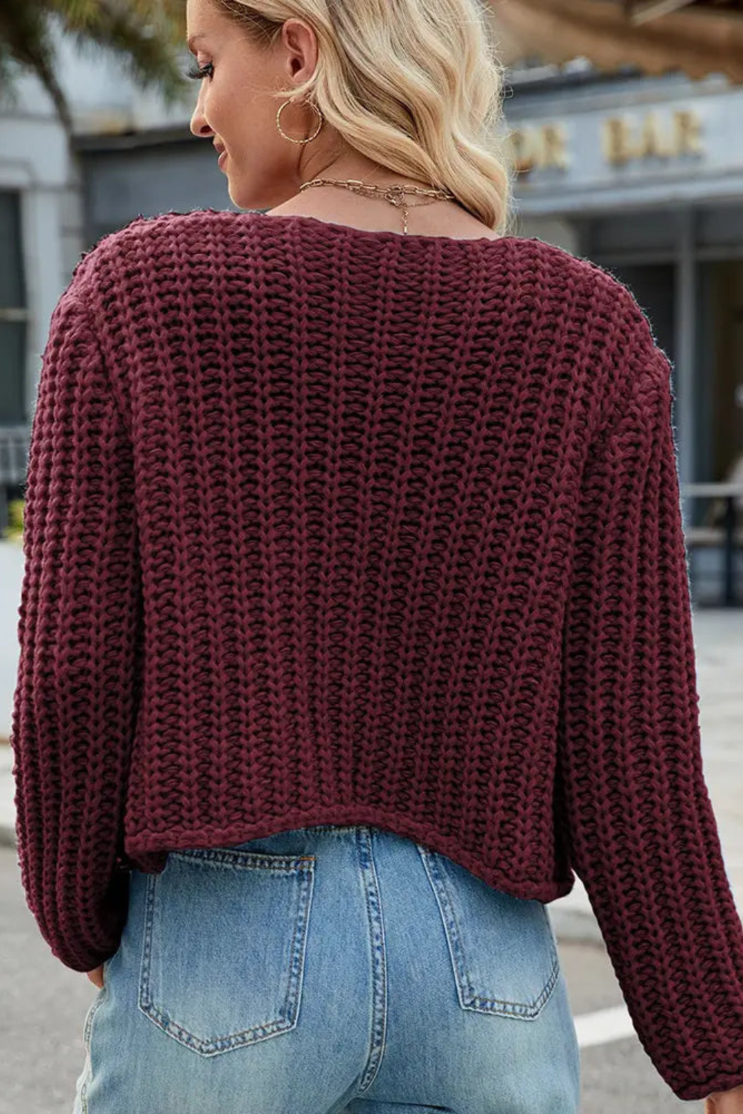 Emily | Polished V-Neck Knit Sweater Cardigan with Pockets