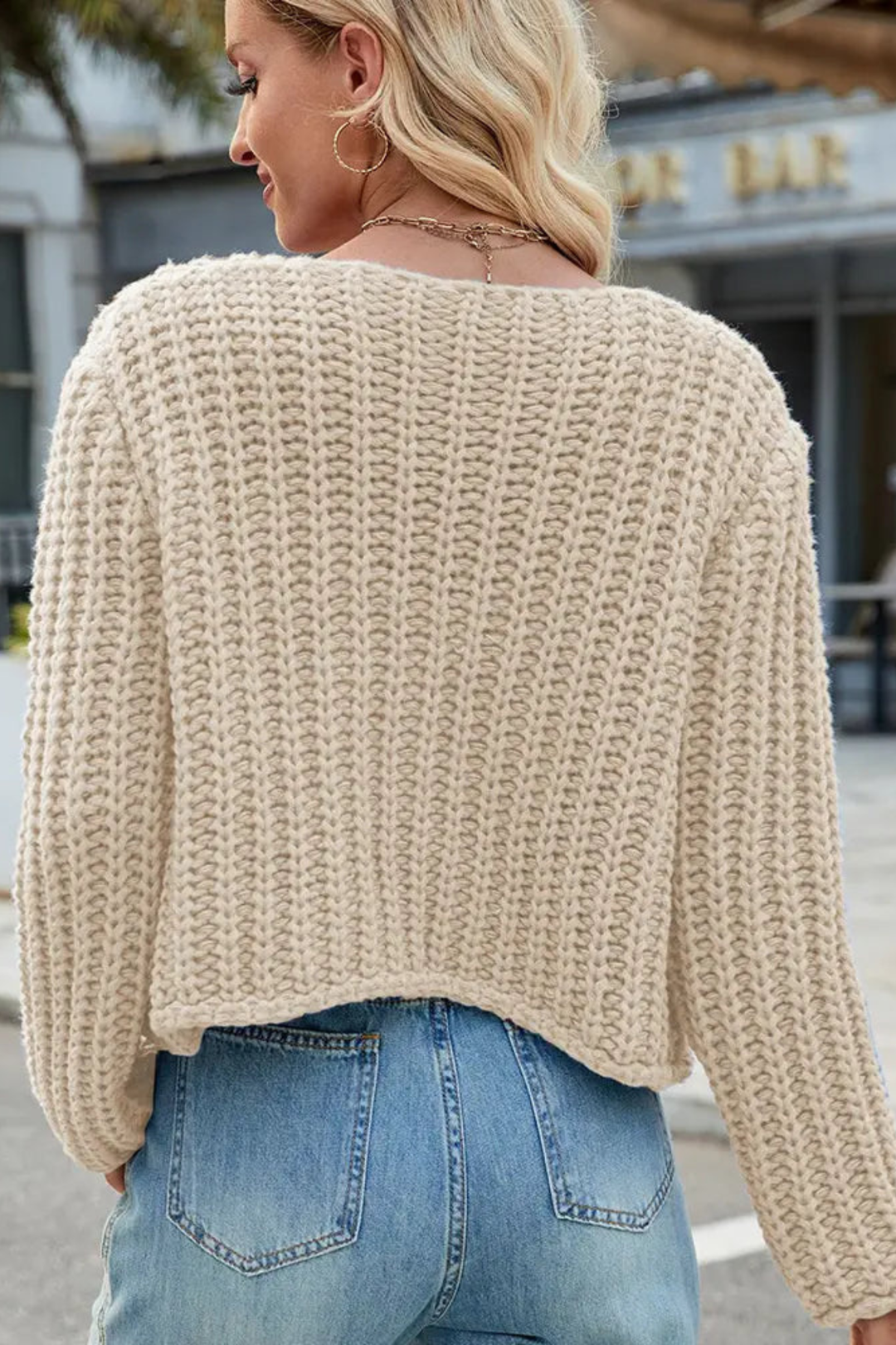 Emily | Polished V-Neck Knit Sweater Cardigan with Pockets