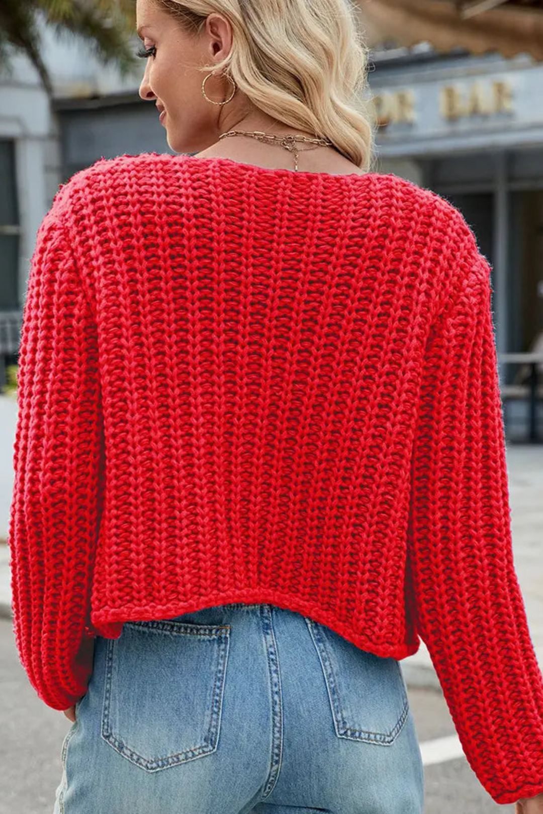 Emily | Polished V-Neck Knit Sweater Cardigan with Pockets