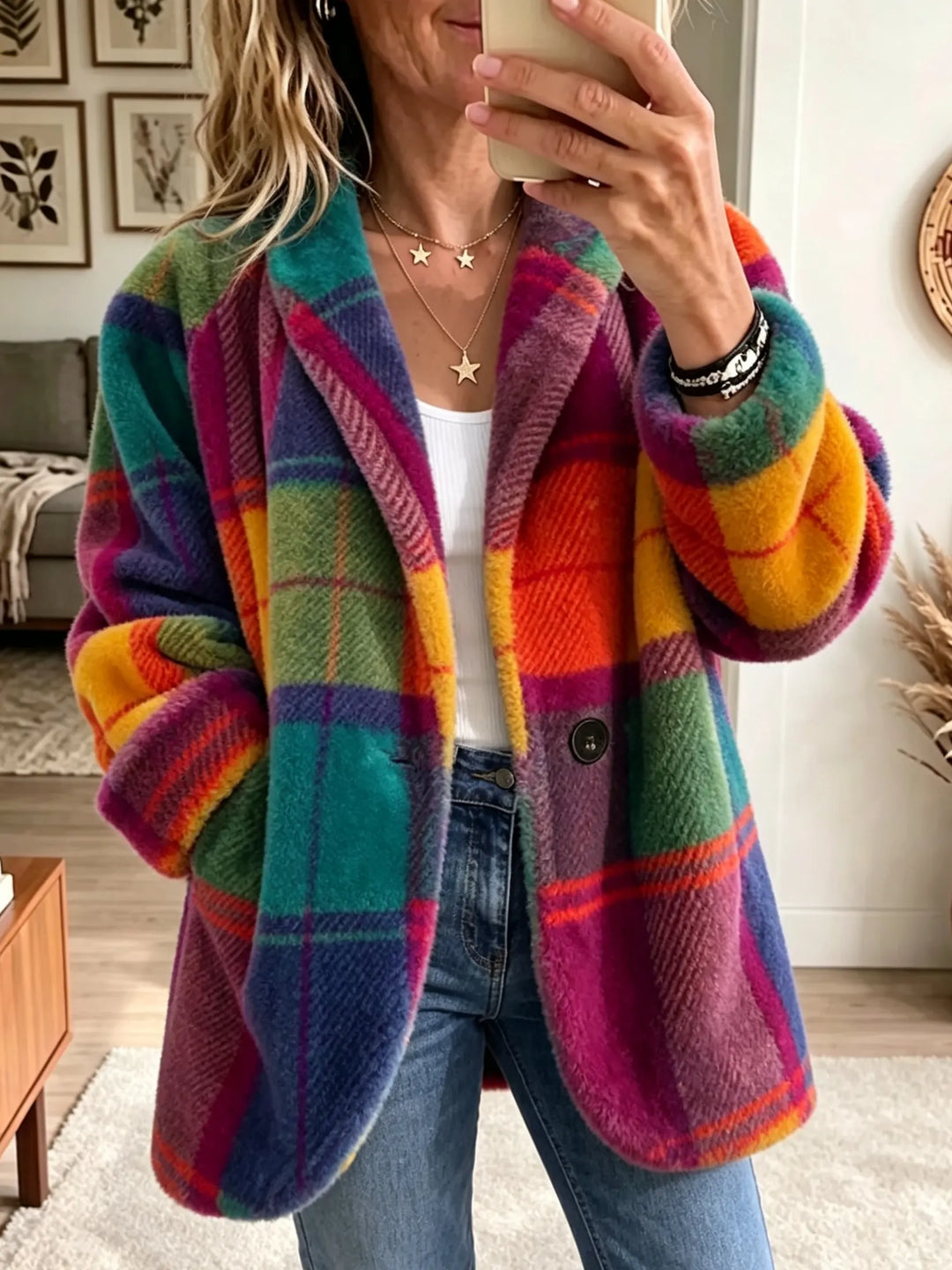 Emma | Relaxed Plaid Longline Winter Coats