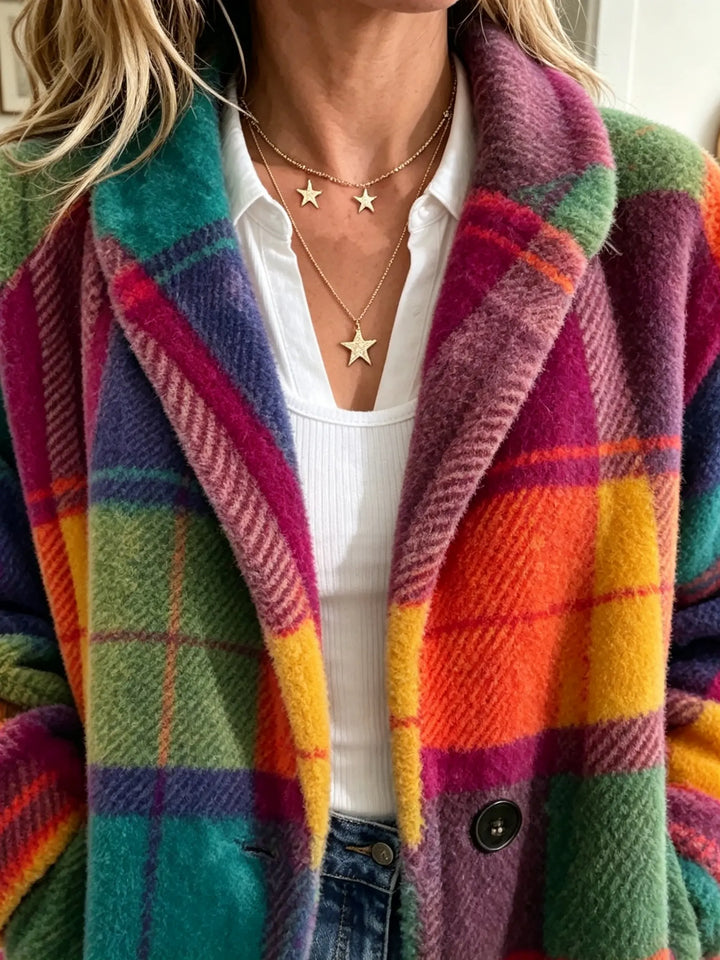 Emma | Relaxed Plaid Longline Winter Coats