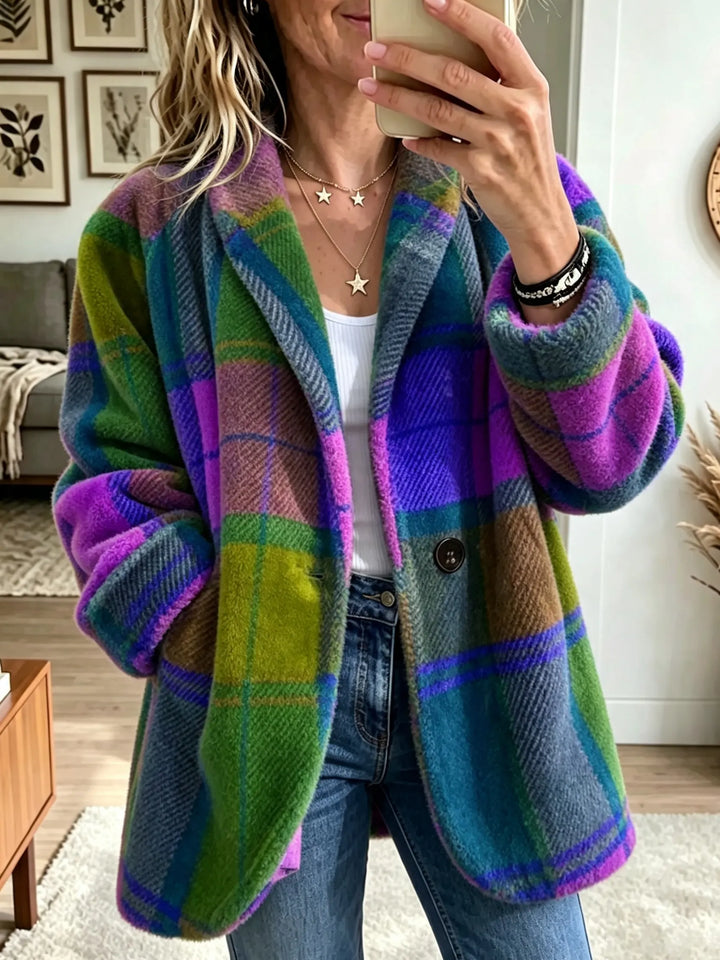 Emma | Relaxed Plaid Longline Winter Coats