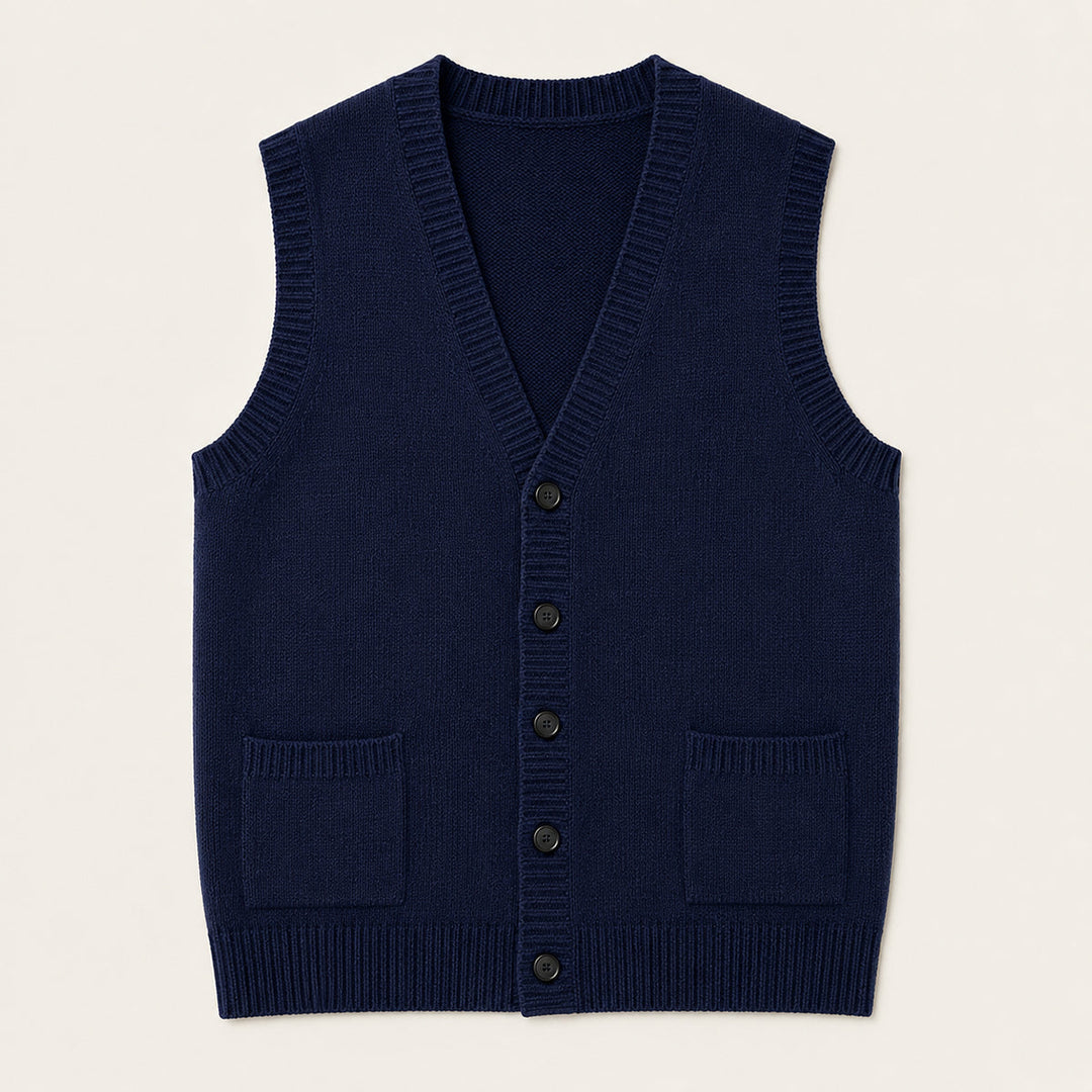 Eric | Stylish Button Front Knit Sweater Vest