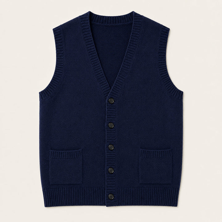 Eric | Stylish Button Front Knit Sweater Vest