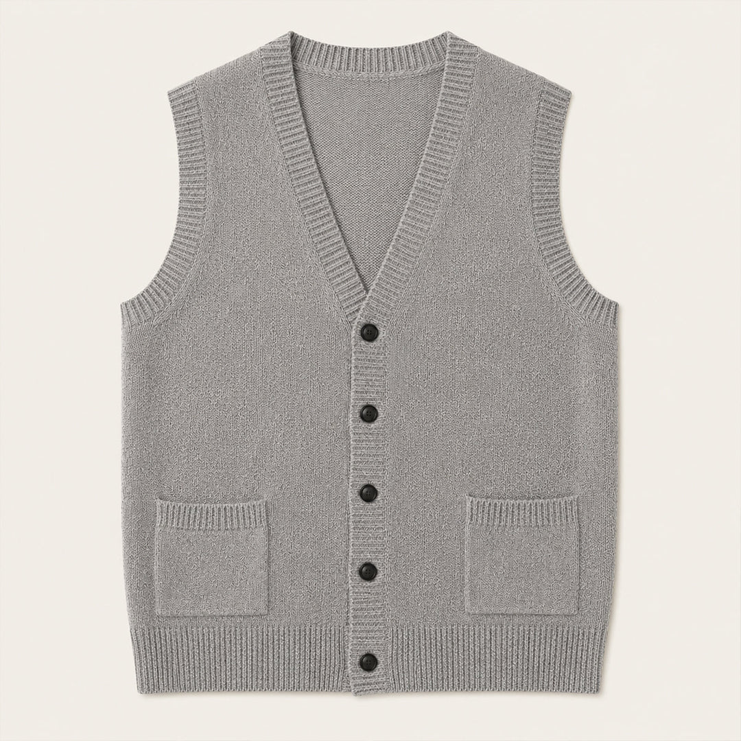 Eric | Stylish Button Front Knit Sweater Vest