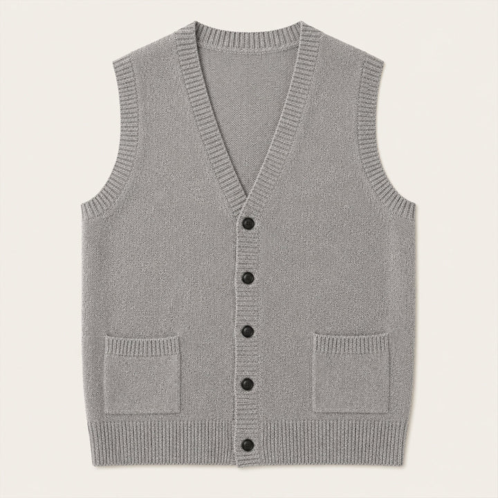 Eric | Stylish Button Front Knit Sweater Vest
